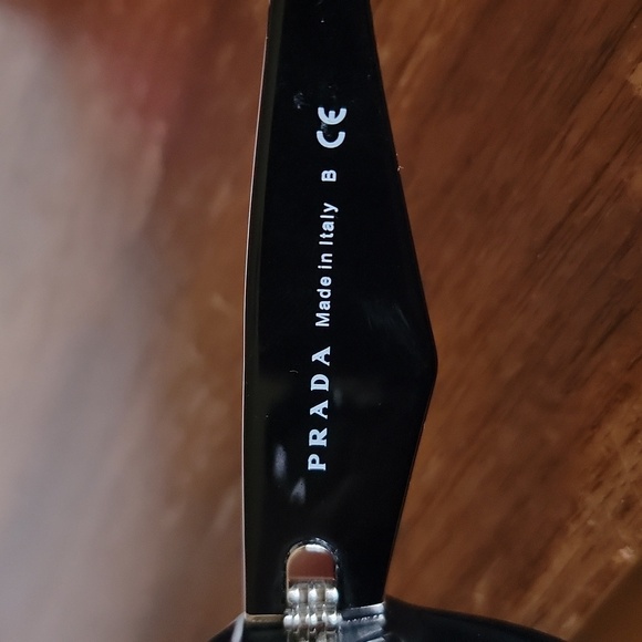 Prada Women's Black Oval Sunglasses With Black Jeweled Arms - Picture 8 of 16